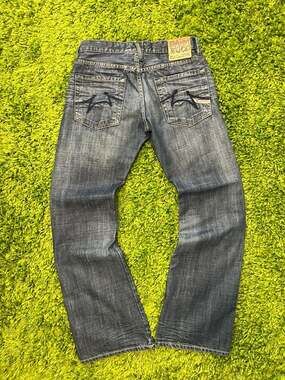 Parasuco Denim Legend Distressed Straight Leg Embroidered Jeans
